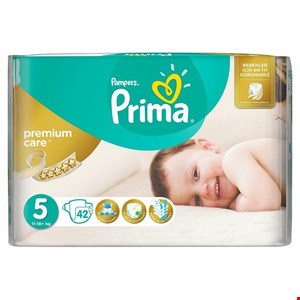 پوشک پمپرز پریما ضد حساسیت ترک سایز 5 تعداد 42 عددی