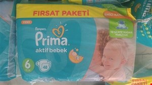 پوشک بچه پمپرز پریما ترک سایز 6 سوپر اونتاژ 48 عددی