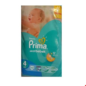 پوشک پمپرز پریما ترک سایز چهار 4 تعداد 45 عددی
