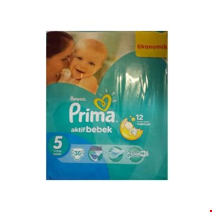 پوشک پریما پمپرز ترک سایز پنج  تعداد 36 عددی