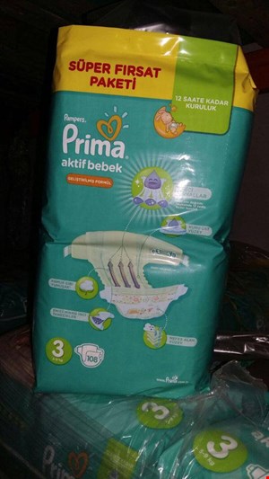 پوشک پمپرز پریما ترک سایز 3 سوپر اونتاژ 108 عددی