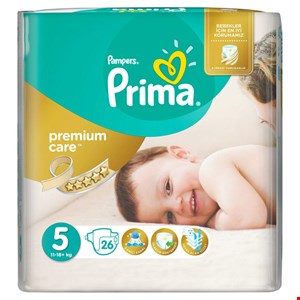 پوشک پمپرز پریما ضد حساسیت ترک سایز 5 تعداد 26 عددی