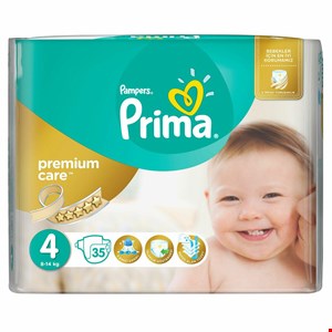 پوشک پمپرز پریما ضد حساسیت ترک سایز 4 تعداد 35 عددی